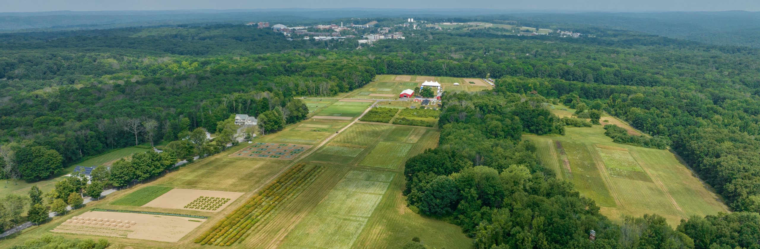 aerial view of research farm